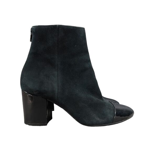 1901 Shoes Womens 6.5 Booties Block Heel Patent Cap Toe Leather Whitaker Classic - Picture 16 of 16